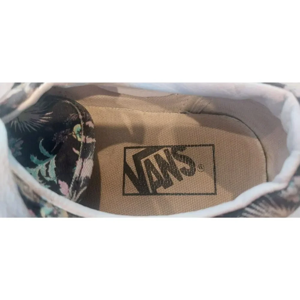 Vans Era Paradise Floral Low‎ Top Sneakers Womens 7, Mens 5.5 Black Milk Thistle